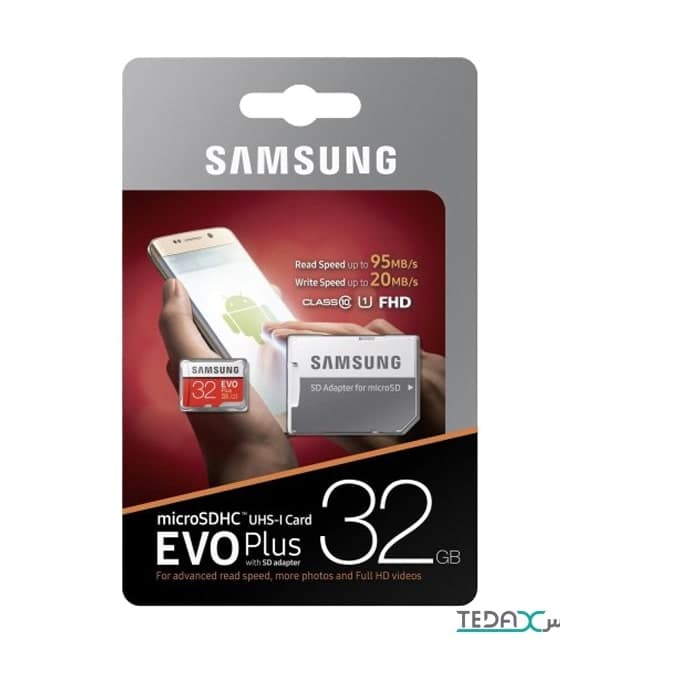 مموری کارت میکرو اس دی با حافظه 32 گیگابایت برند Samsung مدل Class 10 U1