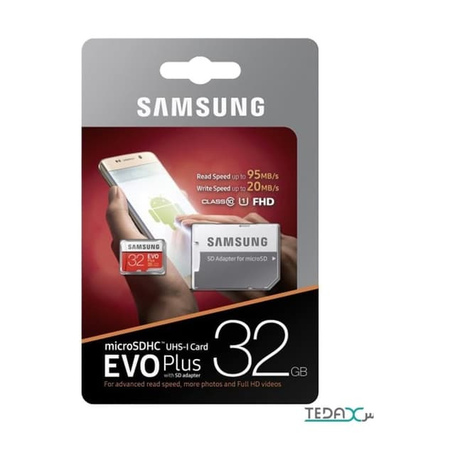 مموری کارت میکرو اس دی با حافظه 32 گیگابایت برند Samsung مدل Class 10 U1