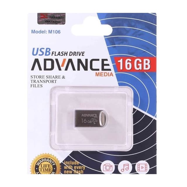 فلش مموری با حافظه 16 گیگابایت برند advance media مدل M106
