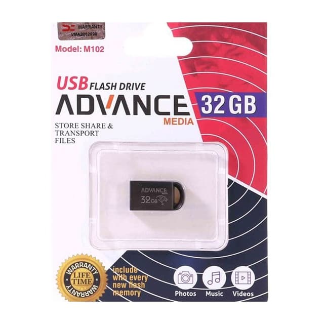 فلش مموری با حافظه 32 گیگابایت برند advance media مدل M102