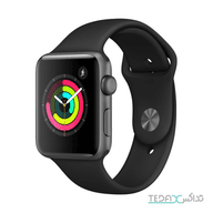 ساعت هوشمند اپل واچ سری 3 رنگ خاکستری بند اسپورت رنگ مشکی 42mm