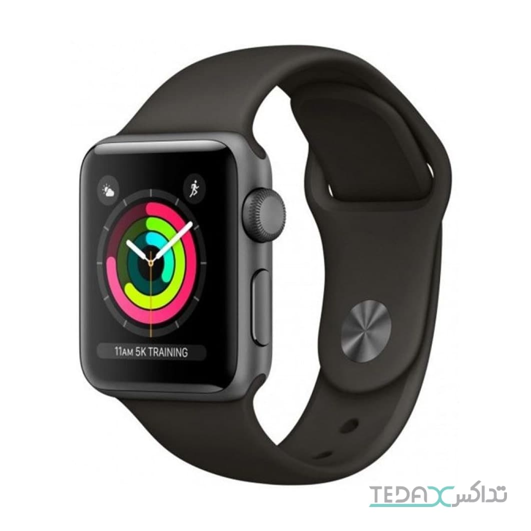ساعت هوشمند اپل واچ سری 3 رنگ خاکستری بند اسپورت رنگ خاکستری فضایی 42mm