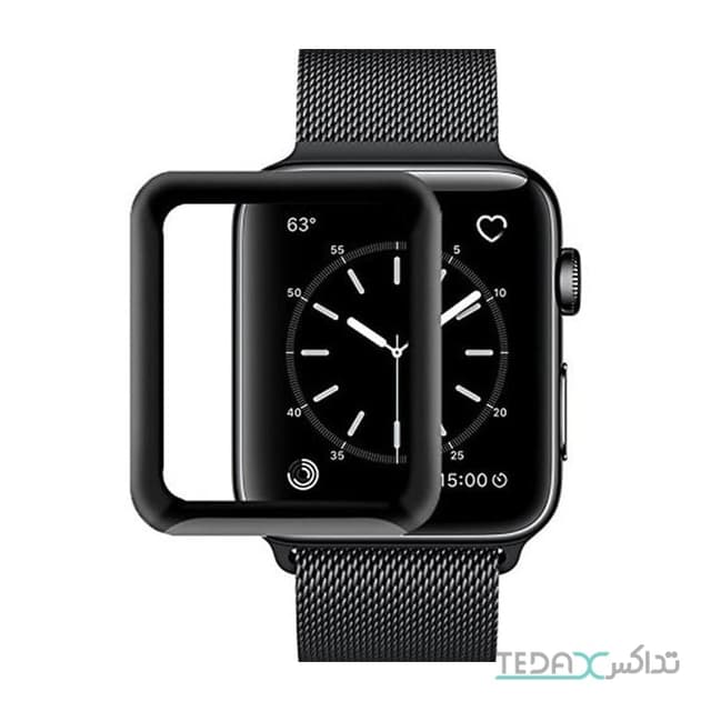 محافظ صفحه نمایش گلس فول چسب دور نرم مناسب برای اپل واچ سری 5 44mm