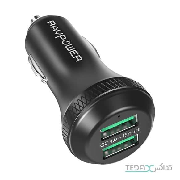 شارژر فندکی 40 وات دو پورت راوپاور مدل RP-VC007