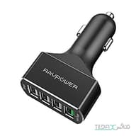 شارژر فندکی54 وات چهار پورت راوپاور مدل RP-VC003