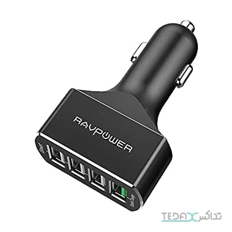 شارژر فندکی54 وات چهار پورت راوپاور مدل RP-VC003