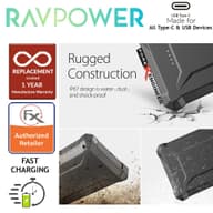پاوربانک راوپاور با ظرفیت 20100 میلی آمپر ساعت مدل RUGGED SERIES