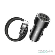 شارژر فندکی 2 پورت بیسوس مدل BSC-C15N