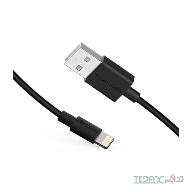 کابل شارژ یو اس بی به لایتنینگ راو پاور طول 0.2 متر