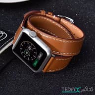بند اپل واچ چرم دبل لاین برند هرمس  (hermes) سایز  42/44