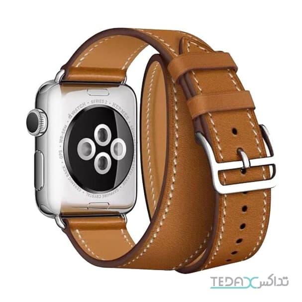 بند اپل واچ چرم دبل لاین برند هرمس (hermes) سایز 38/40
