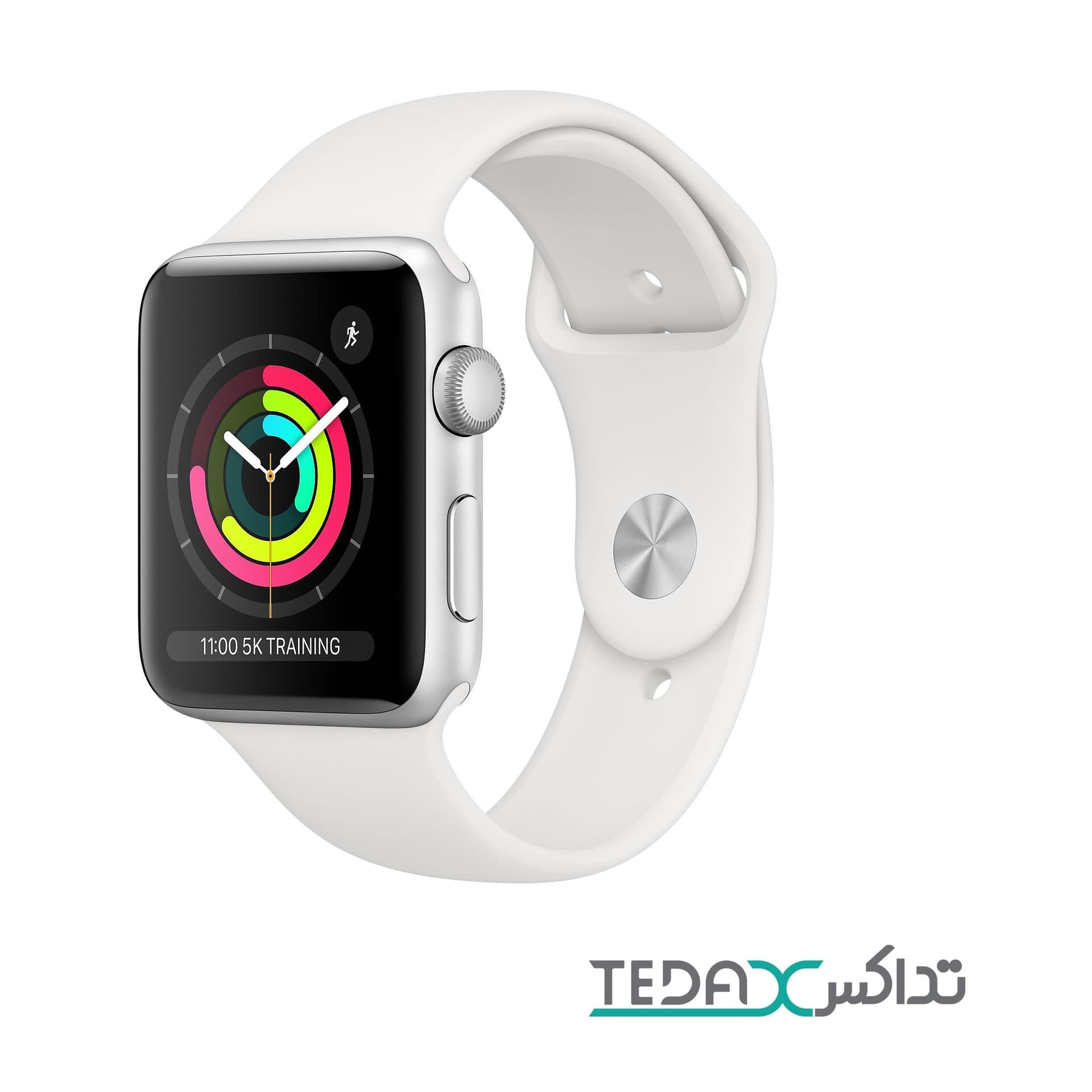 ساعت هوشمند اپل واچ سری 3 رنگ نقره ای بند اسپورت 38mm