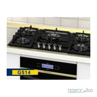اجاق گاز صفحه ای آلتون شیشه ای 5 شعله مدل G514