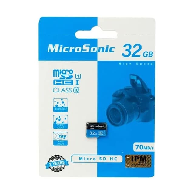 کارت حافظه میکرو ۳۲ گیگ میکروسونیک سرعت 70MB/s مدل U1 C10