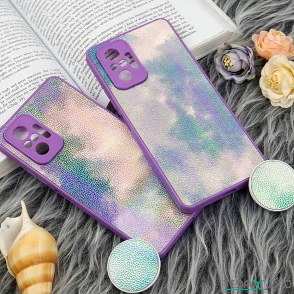 قاب چرمی هولوگرامی پاپ سوکت دار مناسب گوشی موبایل شیائومی ردمی نوت 10 پرو