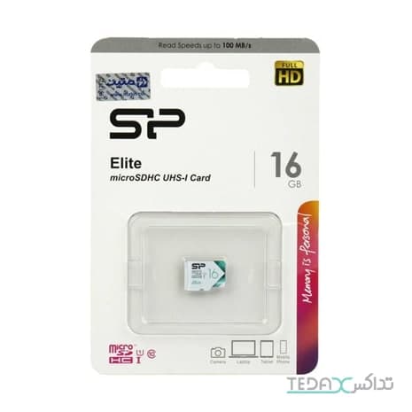 مموری کارت میکرو اس دی با حافظه 16 گیگابایت برند SP Elite U1 C10