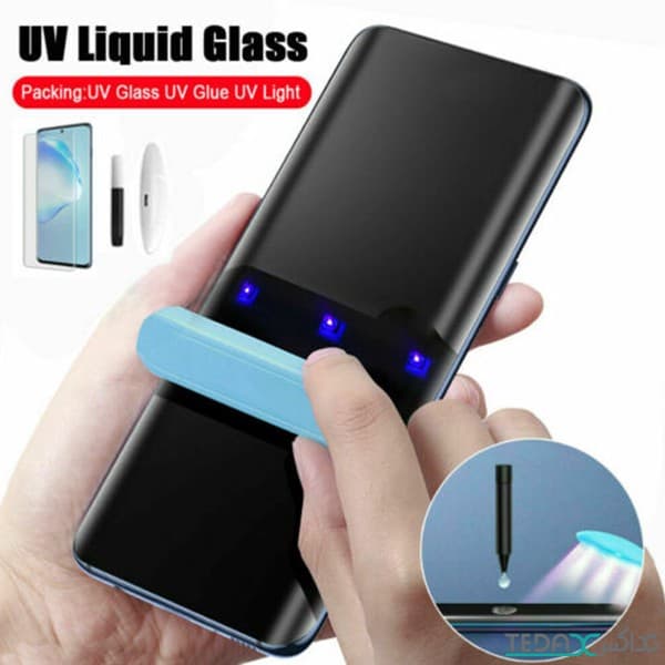محافظ صفحه نمایش گلس فول چسب UV مناسب سامسونگ اس 22 الترا