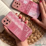 کاور طرح لبخند  چهارخونه محافظ لنزدار مناسب برای آیفون 13
