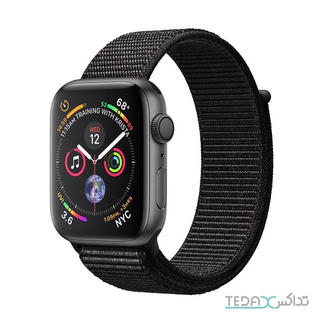 ساعت هوشمند اپل واچ سری 4 رنگ خاکستری بند اسپورت رنگ خاکستری فضایی 44mm