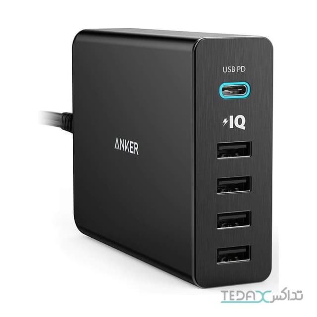 شارژر رومیزی 5 پورت انکر مدل PowerPort Plus 5 USB C