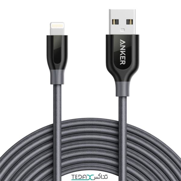 کابل شارژ لایتنینگ انکر مدل + A8123 PowerLine  طول 3 متر