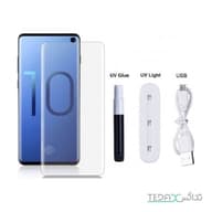 محافظ صفحه نمایش گلس فول چسب UV مناسب سامسونگ اس 10