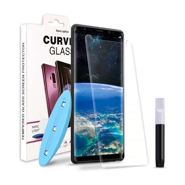 محافظ صفحه نمایش گلس فول چسب UV مناسب سامسونگ نوت 8