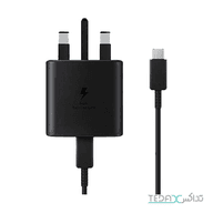 آداپتور 3 پین و کابل شارژر 25 وات سامسونگ مدل Travel Adapter TA800