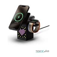شارژر بیسیم 4 کاره با صفحه نمایش پیکسل RGB و دارای اسپیکر برای پخش موزیک