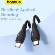 کابل تبدیل فست شارژ Baseus Pudding Series P10355702 Type-C To Type-C 5A PD 100W 1.2m
