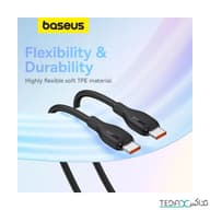 کابل تبدیل فست شارژ Baseus Pudding Series Type-C To Type-A 5A PD 100W 1.2m