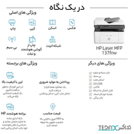 پرینتر چندکاره لیزری اچ پی مدل Laser MFP 137fnw
