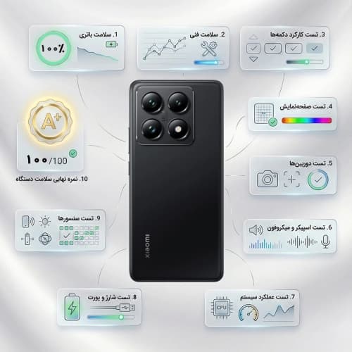 گوشی موبایل کارکرده شیائومی مدل 14T پرو دو سیم کارت ظرفیت 512 گیگابایت و رم 12 گیگابایت-خرید اقساطی آیفون کارکرده
