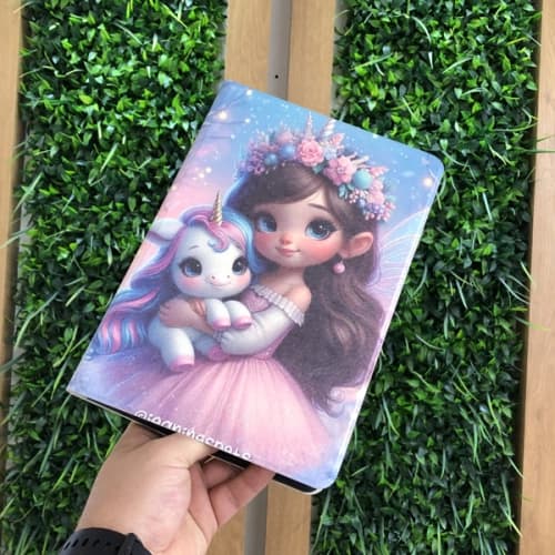 کاور کتابی دخترک و اسب تک شاخ مناسب برای تبلت سامسونگ تب آ9 پلاس