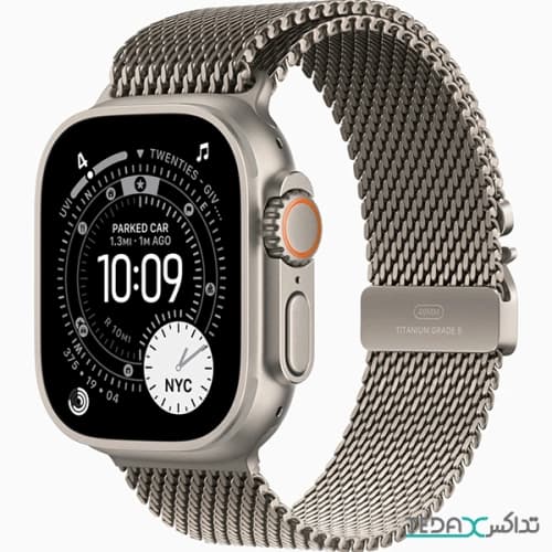 ساعت هوشمند 49 میلی‌متری اپل مدل Ultra 3 Natural Titanium با بند Titanium Milanese