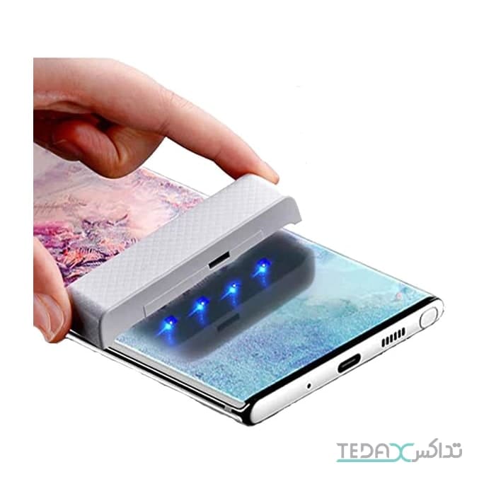 محافظ صفحه نمایش گلس فول چسب UV مناسب سامسونگ نوت 10