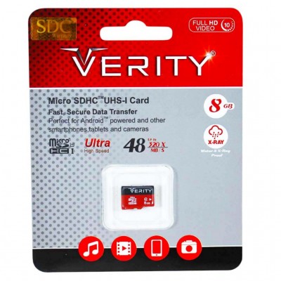 مموری کارت میکرو اس دی با حافظه 8 گیگابایت برند Verity مدل Class 10 U1