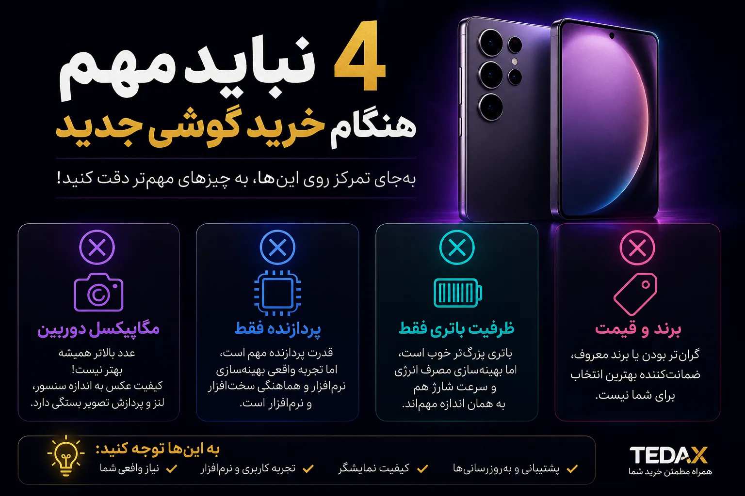 ۴ نباید مهم هنگام خرید گوشی جدید