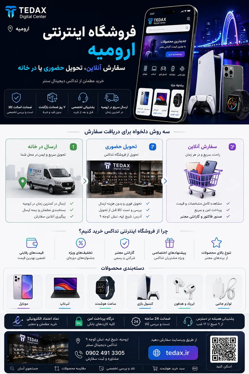 فروشگاه اینترنتی ارومیه؛ سفارش آنلاین، تحویل حضوری یا درِ خانه