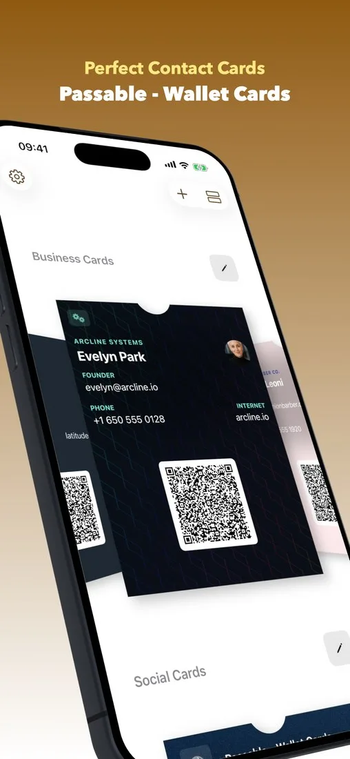 کارت ویزیت ساختهشده با Passable در Wallet