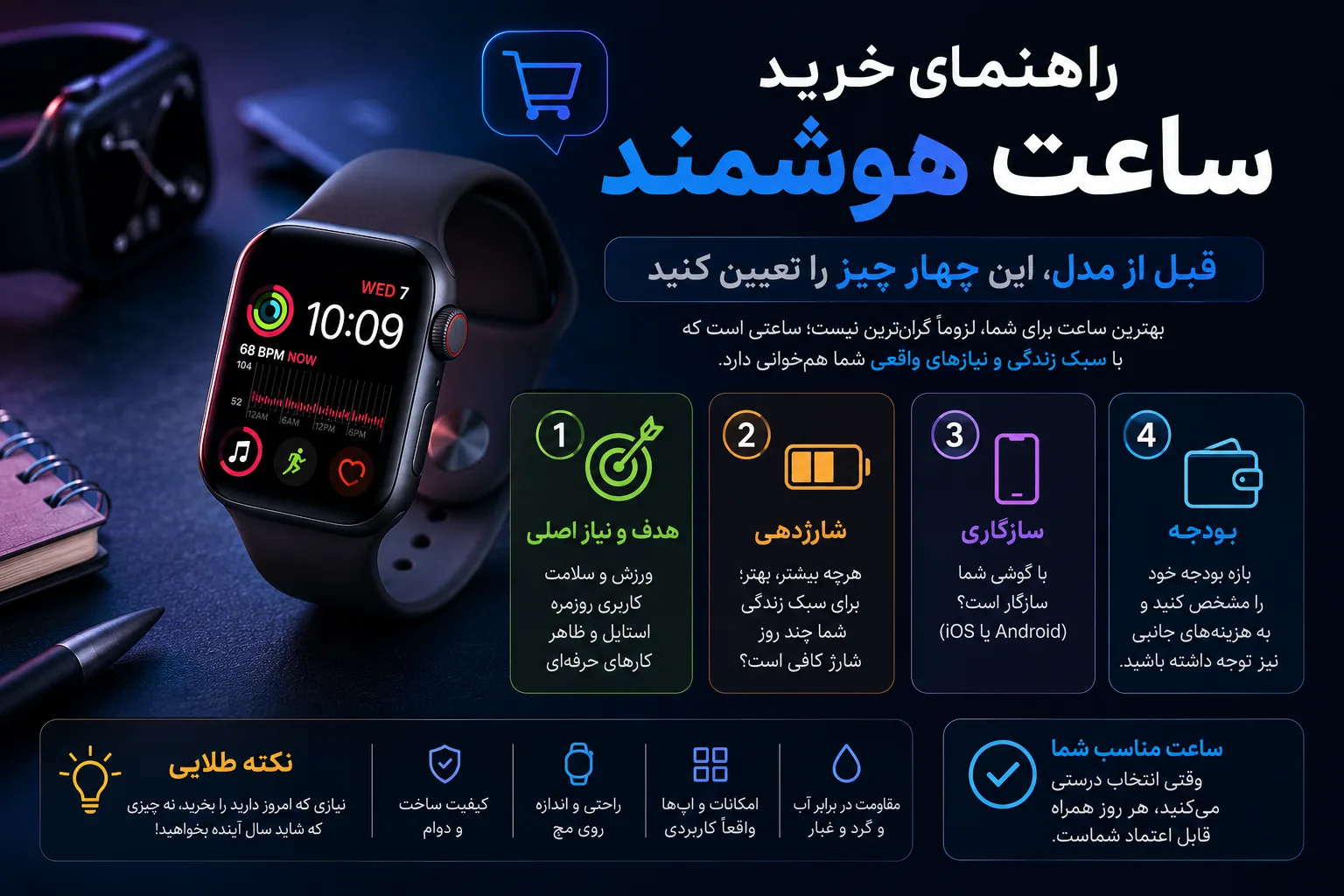راهنمای خرید ساعت هوشمند: قبل از مدل، این چهار چیز را تعیین کنید