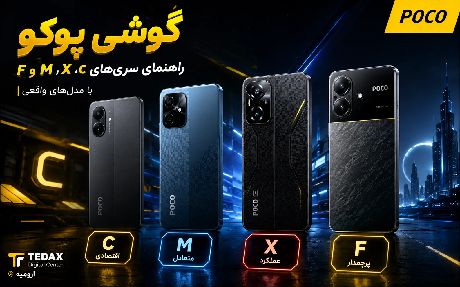 گوشی پوکو؛ راهنمای سریهای C، M، X و F با مدلهای واقعی