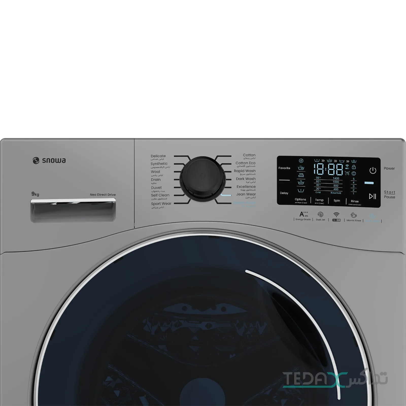 ماشین لباسشویی 9 کیلوگرم اتوماتیک اسنوا مدل SNW-9050S