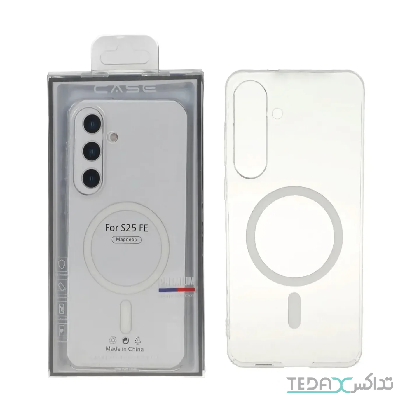 قاب اورجینال کریستالی MagSafe شفاف Premium مدل Samsung Galaxy S25 FE