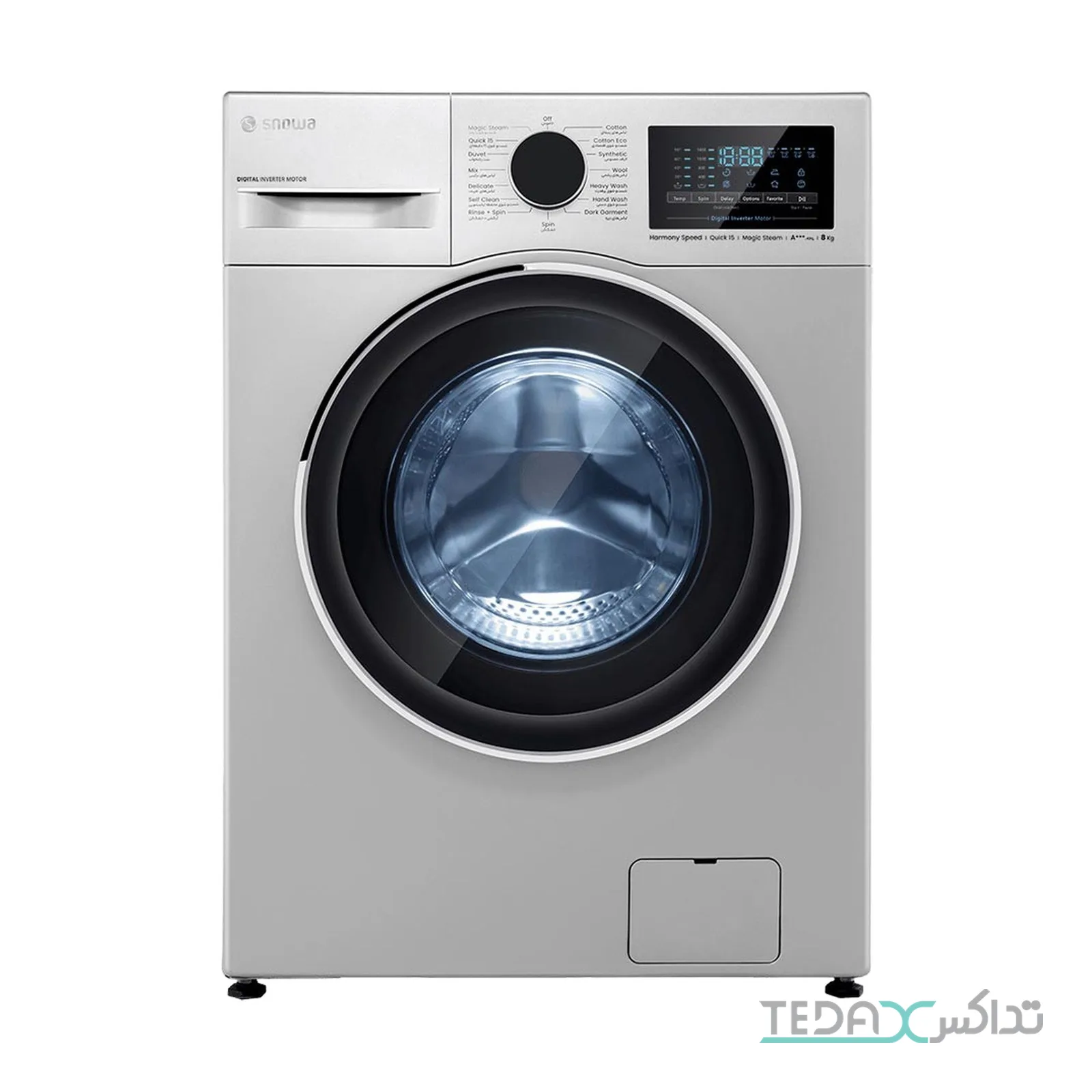 ماشین لباسشویی 8 کیلوگرم اتوماتیک اسنوا مدل SWM-B80S