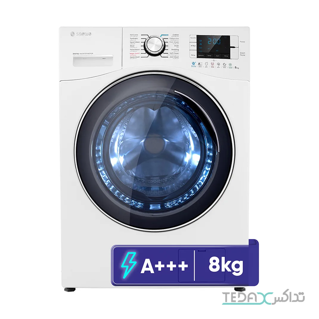 ماشین لباسشویی 8 کیلوگرم اتوماتیک اسنوا مدل SWM-D80S