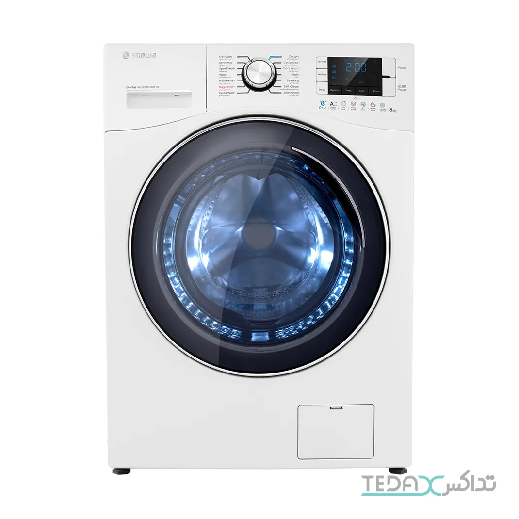 ماشین لباسشویی 8 کیلوگرم اتوماتیک اسنوا مدل SWM-D80S