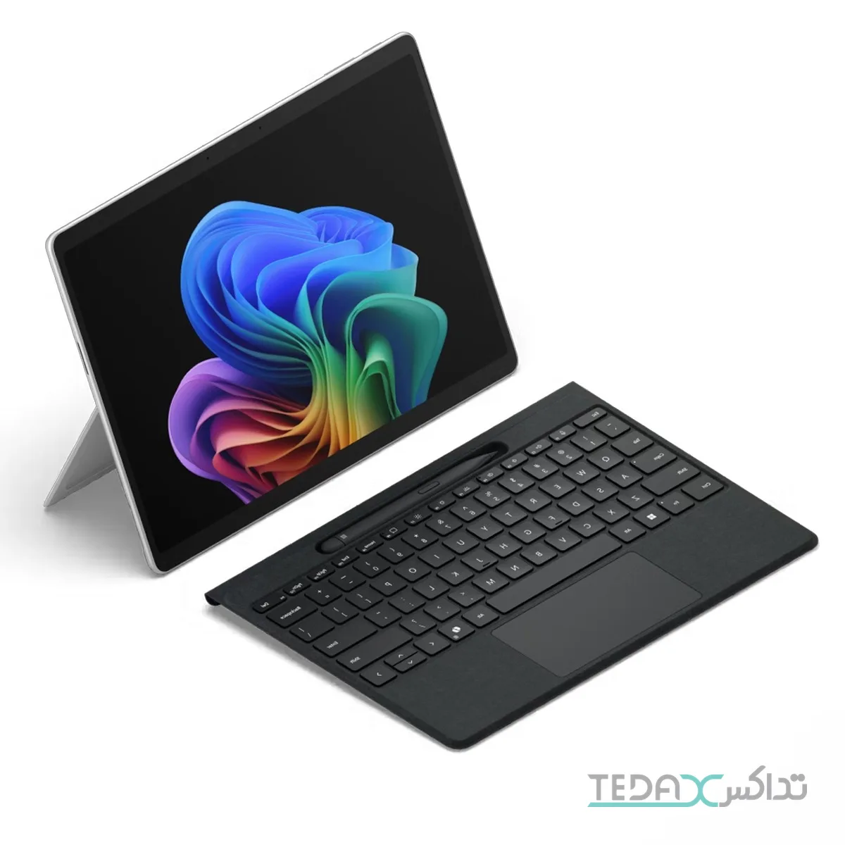 تبلت مایکروسافت 13 اینچی Surface Pro 11 با پردازنده Core Ultra 7 ظرفیت 512 گیگابایت و رم 16 گیگابایت به همراه کیبورد Surface Pro Copilot و قلم Slim Pen 2