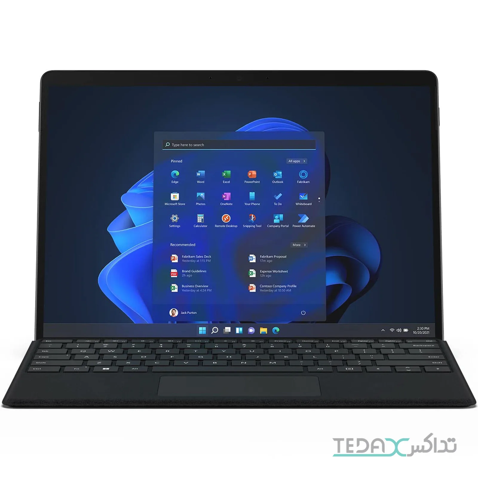 تبلت مایکروسافت 13 اینچی Surface Pro 8 با پردازنده Core i7 1185G7 ظرفیت 512 گیگابایت و رم 16 گیگابایت به همراه کیبورد Type Cover