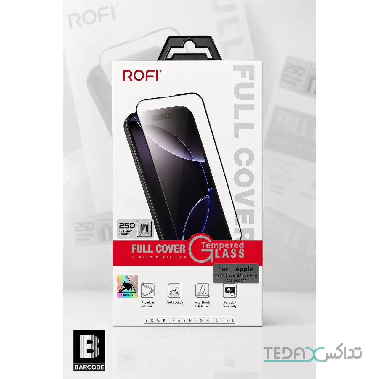 گلس محافظ صفحه ROFI مناسب iPhone 17 Pro Max و iPhone 18 Pro Max